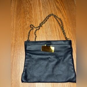Vintage Triangle New York Navy Blue and Gold Purse Handbag